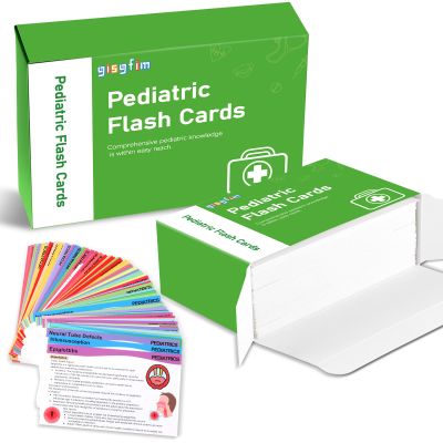 100Pcs Pediatrics Flashcards Pediatrics Nursing Study Flash Cards Laminated Pediatric Vital Signs Cards Gift for Nursing School Exam Prep RN Students Nurses Supplies