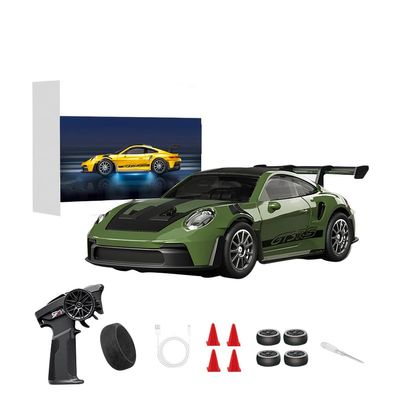 Actualia 1:43 Full Proportional Remote Control Car, 4WD Alloy RC Drift Car with Gyro, LED Lights, Independent Suspension, 20KM/H High Speed Racing Vehicle Gift for Christmas Adults Teens