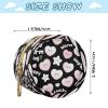 Cute Heart-Shaped Star Happy Pink Black Baby Pacifier Holder Case with Zipper and Clip Wristlet Wallet Key Holder, Small Item Storage pouching estuches para guardar chupones view 3