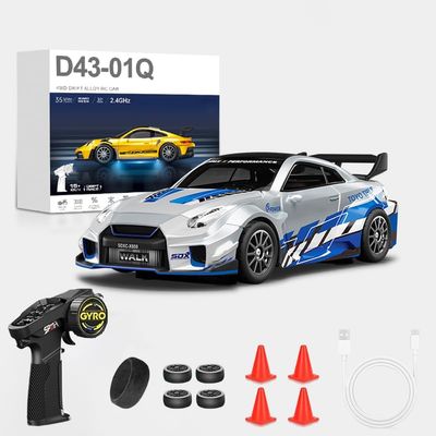 Actualia 1:43 Full Proportional Remote Control Car, 4WD Alloy RC Drift Car with Gyro, LED Lights, Independent Suspension, 20KM/H High Speed Racing Vehicle Gift for Christmas Adults Teens