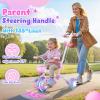 Kkdi 5 in 1 Toddler Bike for 1-5 Year Old, Tricycle with Push Handle, Convertible Baby Balance Bike, Bicycle, Color Light Wheel & Detachable Pedal, 4-Position Seat, Toddler Girl Birthday Gift, Toy view 3