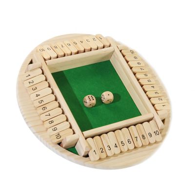 CTYGDQ Trash Dice Game,Elimino Card,Shut The Box-Wooden Dice Board,Number Knockdown,Multi Functional Four Color Flipping W