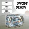 DISUOFEART Trading Card Storage Box, Holds 100+ for MTG Cards, PU Leather with Magnetic Closure, Cute Bunny in Knitted Hat Scarf Durable Deck Box for Magic the Gathering, Trading Card Games view 3