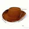 Aislor Western Cowboy Hat Wide Brim Cowgirl Hats Cattleman Cowboys Hats Ranch Hat for Themed Party Brown One Size view 3