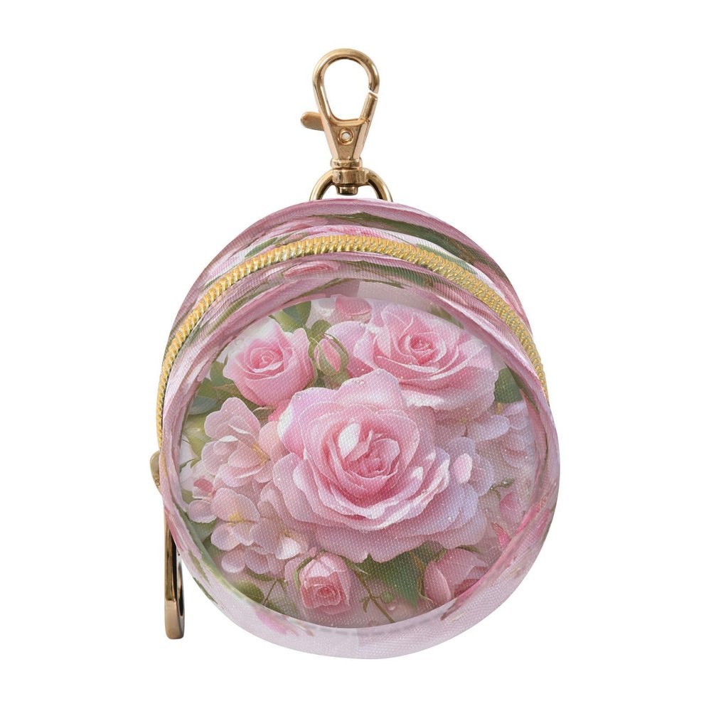 3D Pink Roses Pink Butterflies Baby Girl Pacifier Holder Case Portable Coin Purse Wallet, Travel Accessories contenedor para chupete