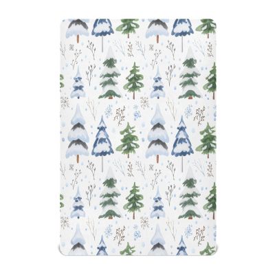 Qilmy Cute Christmas Tree Baby Crib Sheets, Soft Breathable Stretchy Microfiber Fitted Sheets for Boys Girls, Mini Crib 39" x 27" Portable Toddler Mattress Cover