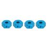 4PCS 1/10 RC Wheel Hex Hubs Nut 14mm, Aluminum Wheel Hex Drive Hub, Lightweight Upgrade Part for AMMRA Big Rock Typhon Senton Granite, Includes 4 Pins 4 Set Screws 1 Right Angle Wr (Blue) view 2