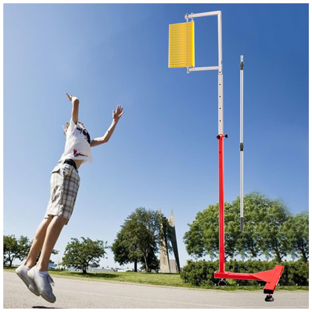 Adjustable Vertical Jump Test Equipment - Stand-Alone Leap Measurer for Basketball & Volleyball Training, Perfect for Adults, Students, Kids in Schools, Gyms & Stadiums (1.4-3m / 4.6-9.8ft)
