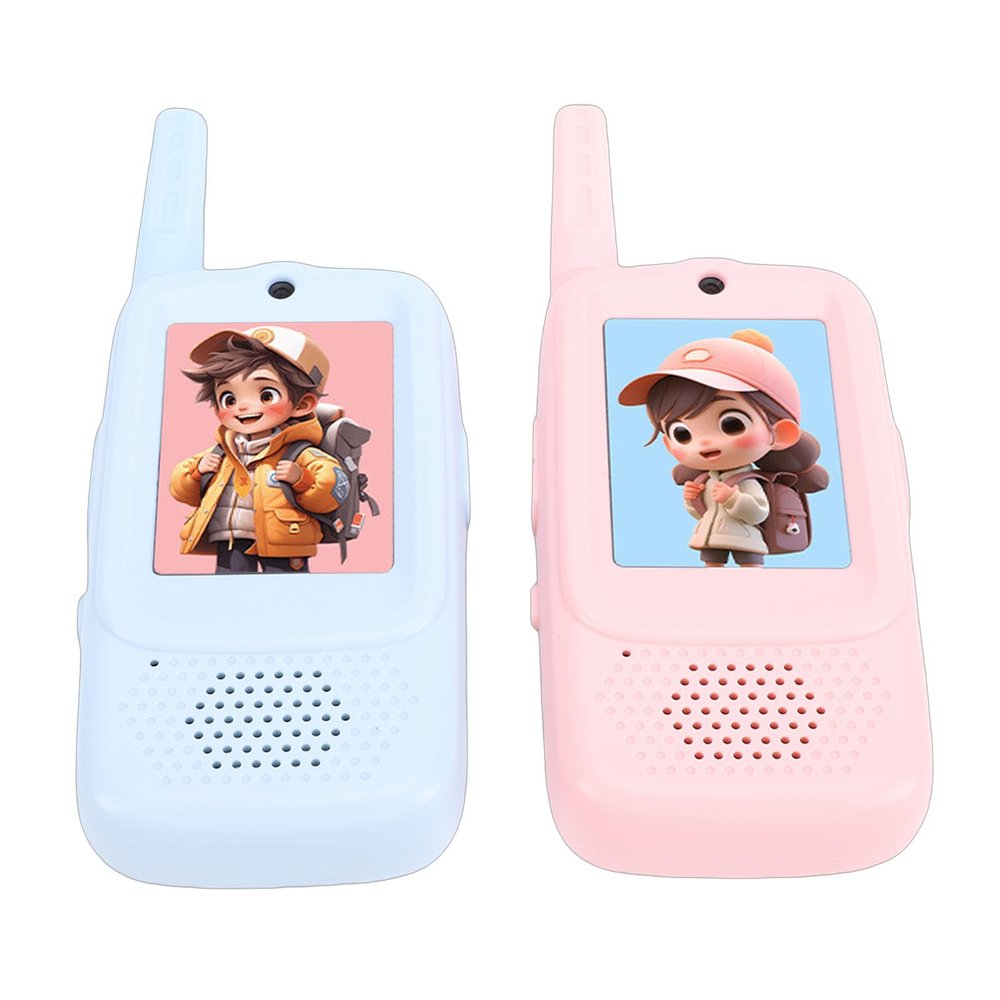 Bewinner Kids Video Call Intercom with 2 Inch Screen, Handheld Rechargeable Two Way Talkie Walkie for Children, 500m Range Indoor Outdoor for Family Games Communication