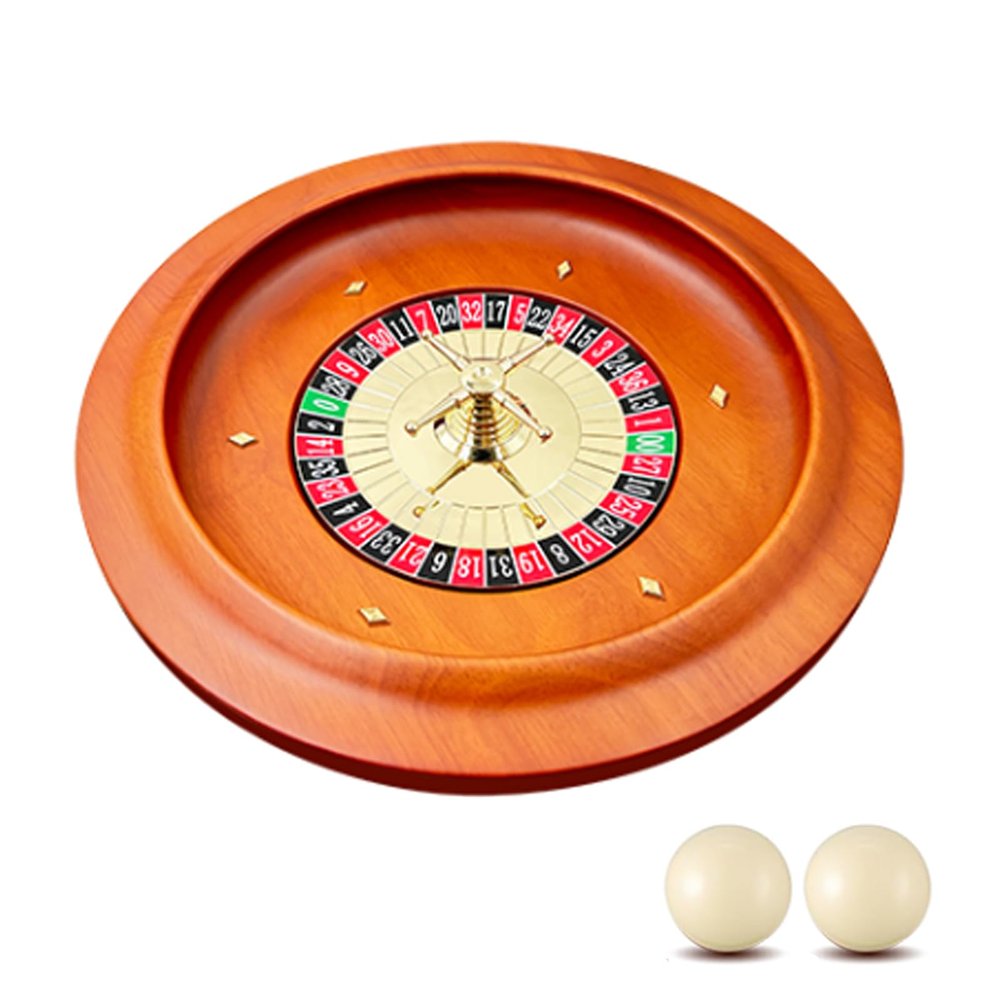 AMQYDT Wooden Roulette Wheel, 11 inch Solid Wood Casino Roulette Wheels for Adults, Casino Gaming Table, Roulette Game, Professional Roulette Board for Home Game Night Party