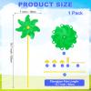 M METERXITY 1-Pack Rainbow Pinwheels, 19.7 Inch Plastic Wind Spinners Outdoor Flower Windmill for Party Decorations/Yard/Garden, Toy Wind Spinners [Green] view 3