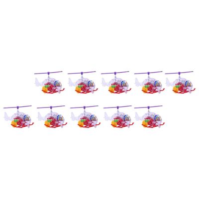 LALADEFIEE 10pcs Plastic Wind-up Helicopter for Adorable Clockwork Playthings Fun Party Favor Helicopters for Boys and Festival Random Color