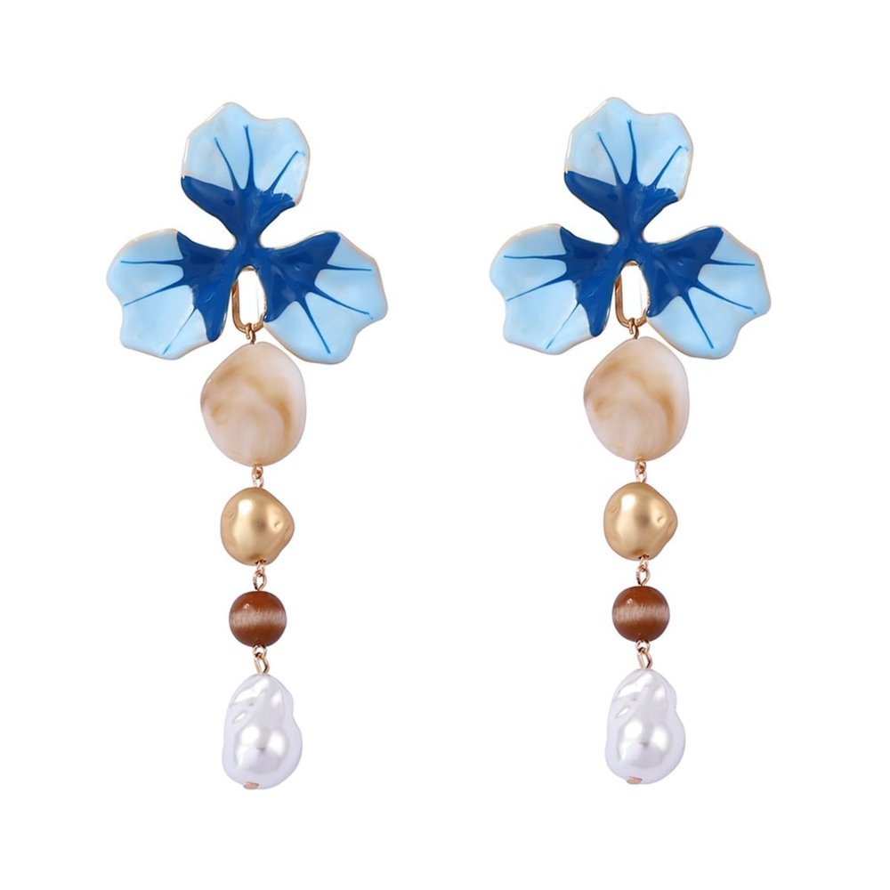 Sensible Alloy Drip Oil Flower Resin Women's Necklace