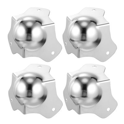 DONFAMDS 4pcs Metal Ball Corner Protectors Spherical Edge Guards for Furniture Jewelry Boxes Cabinets Safety Impact Absorption Modern Minimalist Design Easy Installation
