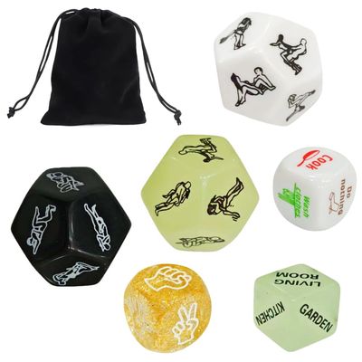 aomap Creative 6-Piece Dice Set, Glow-in-The-Dark Dice, Ideal for Two-Player and Multiplayer Adventure Games, Ideal Gifts for Gaming Enthusiasts,Creative Dice