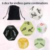 aomap Creative 6-Piece Dice Set, Glow-in-The-Dark Dice, Ideal for Two-Player and Multiplayer Adventure Games, Ideal Gifts for Gaming Enthusiasts,Creative Dice view 3