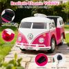 Costzon Ride On Car, 12V Licensed Volkswagen Kids Car Bus with Cup Holder, LED Headlights, Music & Horn, Electric Vehicle with Pedal Control, Soft Start & 2-Level Speed for Boys & Girls Aged 3+ (Pink) view 4