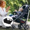 Levemolo Stroller Bottom Basket Mesh Organizer Bag Breathable Hanging Storage for Bottles Diapers Snacks Under Stroller Carrier with Quick Install Black view 4