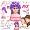 Kids Hairdressing Makeup Doll Head: Styling Head Toy Beauty Salon Set with Hair Accessories, for Kids' Dress-up Role Play, Birthday Party Favor view 2