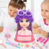 Kids Hairdressing Makeup Doll Head: Styling Head Toy Beauty Salon Set with Hair Accessories, for Kids' Dress-up Role Play, Birthday Party Favor view 3