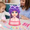 Kids Hairdressing Makeup Doll Head: Styling Head Toy Beauty Salon Set with Hair Accessories, for Kids' Dress-up Role Play, Birthday Party Favor view 4