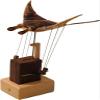 3D Wooden Kinetic Manta Ray, Dynamic Sculpture for Desk Decor from Natural Walnut & Beech Wood, Soothing Motion Art Gift for Adults & Collectors view 1