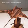 3D Wooden Kinetic Manta Ray, Dynamic Sculpture for Desk Decor from Natural Walnut & Beech Wood, Soothing Motion Art Gift for Adults & Collectors view 2