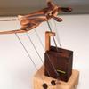 3D Wooden Kinetic Manta Ray, Dynamic Sculpture for Desk Decor from Natural Walnut & Beech Wood, Soothing Motion Art Gift for Adults & Collectors view 3