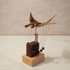 3D Wooden Kinetic Manta Ray, Dynamic Sculpture for Desk Decor from Natural Walnut & Beech Wood, Soothing Motion Art Gift for Adults & Collectors view 4