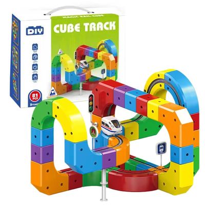 3D Infinity Track Toy Car Trackle Flexible, Kiddie Corner Magnetic Toys, Train Routes Set with Mix-and-Match Cubes, Gravity-Defying STEM Educational Kit, Christmas Birthday DIY Kids Gift