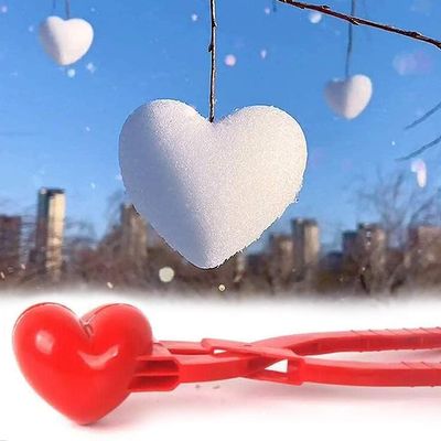 Aoaoy Snowball Maker, Snow Ball Makers for Kids, Plastic Heart Shape Snowball Clip Snow Toys Beach Toy for Kids Outdoor Indoor Winter Fight Maker Tool (1Pcs)