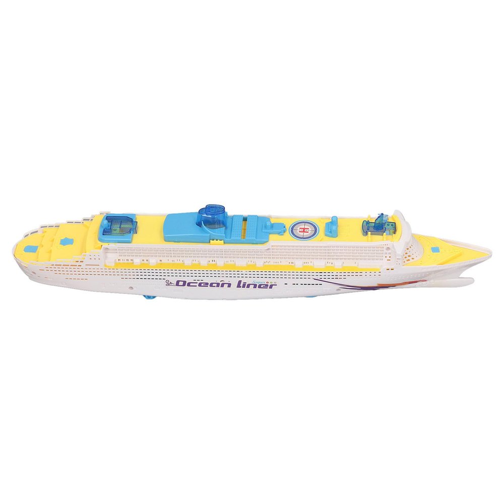 Aqur2020 Large Kids Ship Model Toy, Electric with LED Light and Sound Effects, Universal Rotation Boat for Toddlers, Plastic