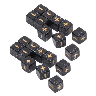Aumotop Math Operation Compact Dice Set for Classroom Math Learning,20Pcs Teaching Dice for Kids and Students, Plastic Material (Black)