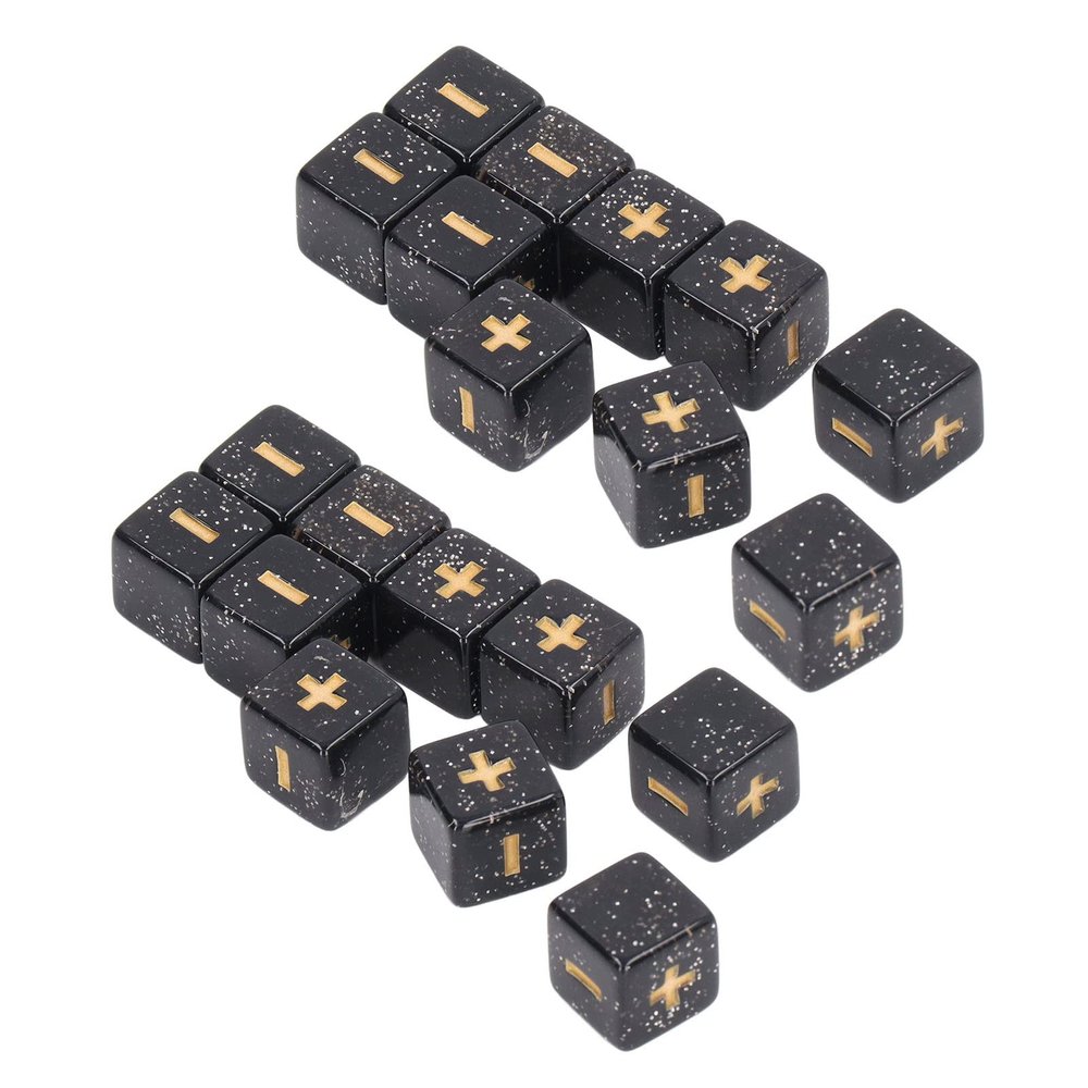 Aumotop Math Operation Compact Dice Set for Classroom Math Learning,20Pcs Teaching Dice for Kids and Students, Plastic Material (Black)