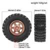 1.3" RC Crawler Tires and Aluminum Wheel Rim Set 7mm Hex For RC climbing cars 1/18 1/24 scale SCX24 AX24 FCX24 XC-1 RTR CR-18P k10 or similar scale models DIY upgrade (Bronze R348) view 2