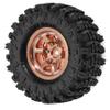 1.3" RC Crawler Tires and Aluminum Wheel Rim Set 7mm Hex For RC climbing cars 1/18 1/24 scale SCX24 AX24 FCX24 XC-1 RTR CR-18P k10 or similar scale models DIY upgrade (Bronze R348) view 3
