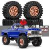 1.3" RC Crawler Tires and Aluminum Wheel Rim Set 7mm Hex For RC climbing cars 1/18 1/24 scale SCX24 AX24 FCX24 XC-1 RTR CR-18P k10 or similar scale models DIY upgrade (Bronze R348) view 4
