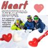 Aoaoy Snowball Maker, Snow Ball Makers for Kids, Plastic Heart Shape Snowball Clip Snow Toys Beach Toy for Kids Outdoor Indoor Winter Fight Maker Tool (4Pcs) view 2