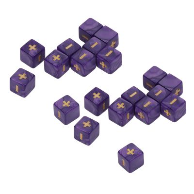 Aumotop Math Operation Compact Dice Set for Classroom Math Learning,20Pcs Teaching Dice for Kids and Students, Plastic Material (Purple)