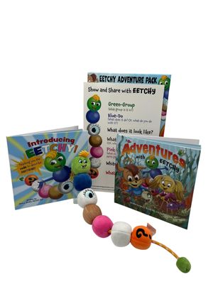 Expanding Expression EETCHY Adventure Pack  2 Childrens Books + Plush Character Tool (EET) Language Learning Kit
