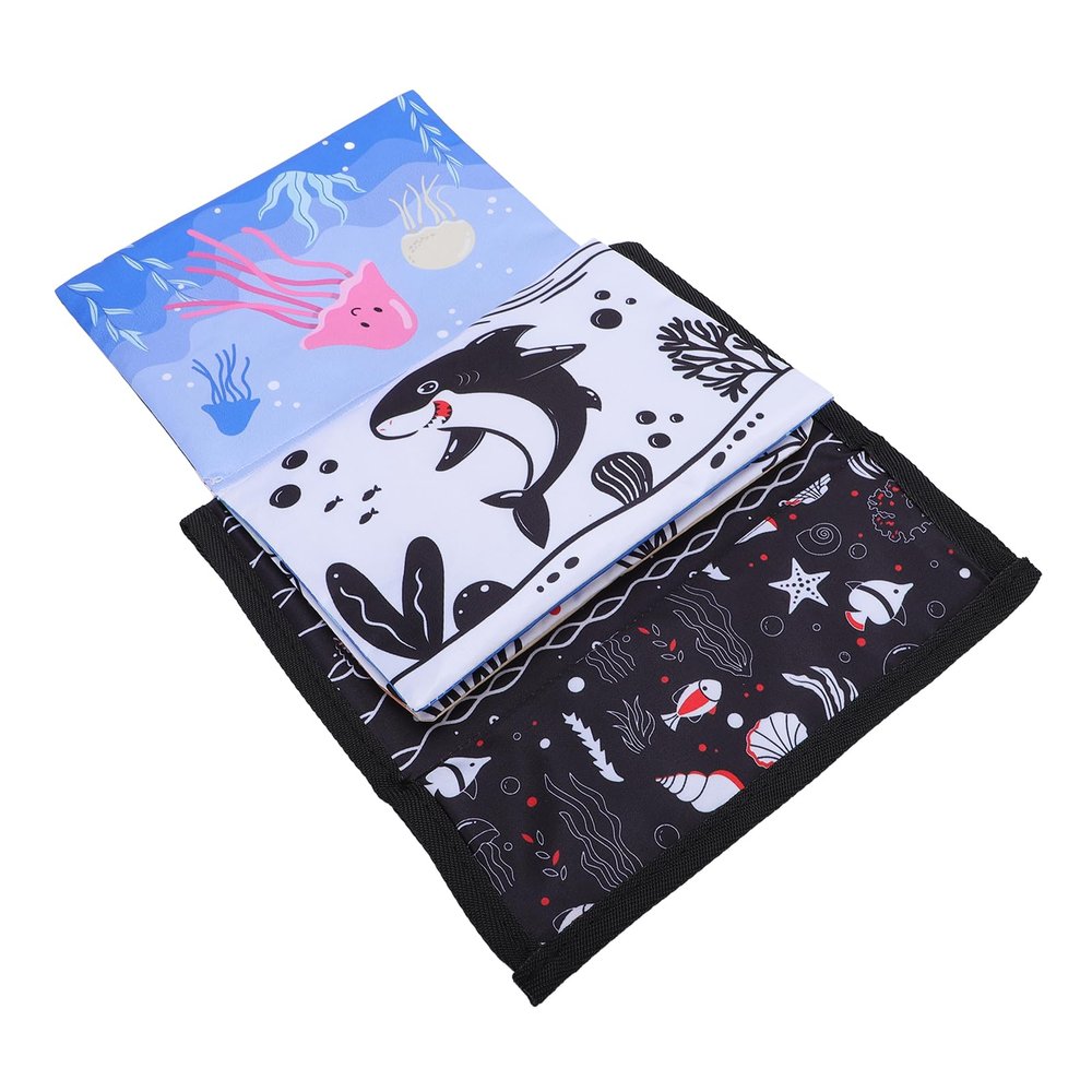 Aqur2020 Foldable Ocean Animal Cloth Book Toy with Sound Paper and Mirror, Polyester Fiber, Interactive Playtime