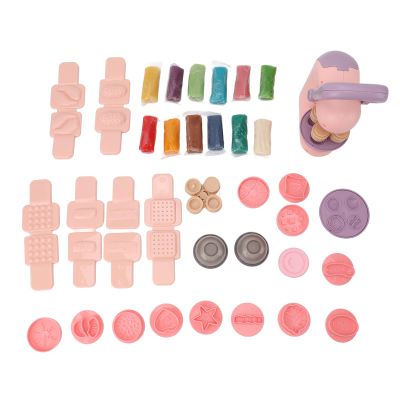 Aqur2020 Burger Maker Color Dough Set, 12 Colors, ABS Material, Kitchen Toy with 25 Accessories, Motor Skills Development for Kids