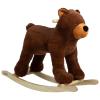 Rocking Horse - Plush Bear Animal Rocker - Toddler Ride on Toys for Ages 3 and Up - Wooden Rocking Horse - Ride on Toys by Happy Trails (Brown) view 1