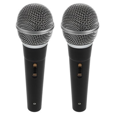 ibasenice 2pcs Fake Microphone Props Plastic Pretend Mic Kids Toy (Black) - Realistic Karaoke Performance Decor for Simulate Speech Practice Role Playing Christmas Birthday