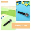 ibasenice 2pcs Fake Microphone Props Plastic Pretend Mic Kids Toy (Black) - Realistic Karaoke Performance Decor for Simulate Speech Practice Role Playing Christmas Birthday view 3