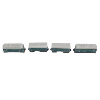 Aqur2020 Vintage Toy Train Set, 1:60 Scale, 4 Pieces, Friction Powered, Plastic and Alloy, Green, 3.3 x 1.2 x 1.4 Inches