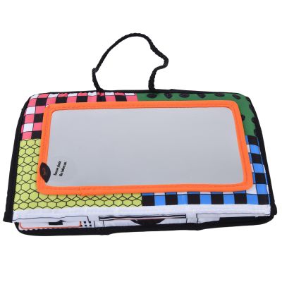 Aqur2020 Portable High Contrast Black White Mirror Baby Toy, Foldable with Stand, Visual Stimulation, 0+ Months, 17.6x10x0.2 Inch