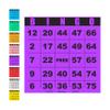 Carewon 100 Bingo Cards, Large 4.5" x 4.5", Purple (1 of 8 Colors), Paper Bingo Sheets, Disposable or Reusable for Daubers or Chips view 1