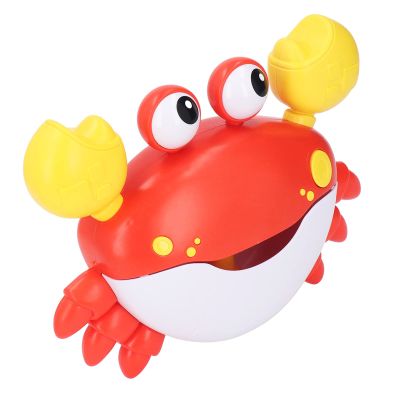 Aqur2020 Music Electronic Crab Bubble Blower for Children Kids Washroom, One Button Start Dancing Crab Bubble Machine for Baby Bath Toy Plastic 1 Machine Birthday Gifts (Red)