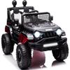 12V Ride On Car, Electric Car for Kids, 12V Ride on Toys, Kids Cars with 3 Speeds Adjustable w/Bluetooth, Parent Remote Control, Spring Suspension, AUX Port-Black view 1